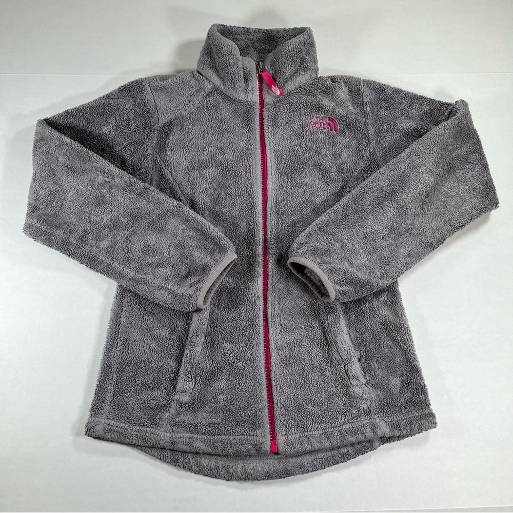The North Face Gray Fleece Zip Up Sweater Jacket Junior’s Size Medium